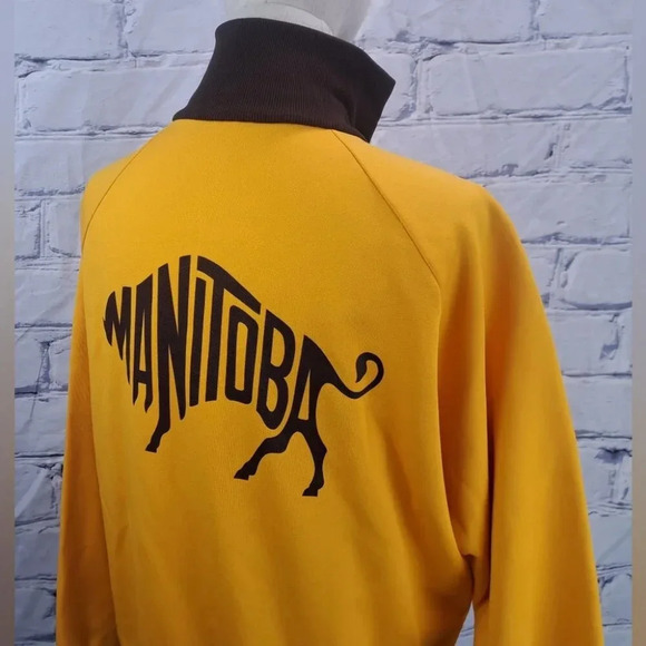 Vintage 80s Women's Track Jacket Athletic Summer Games Manitoba Canada 70s Large - Picture 1 of 15